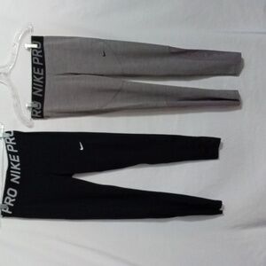 Nike Black and Gray Pro Leggings